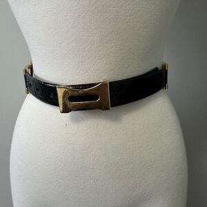 Belt Women Black and Gold Women's Belt leather England Small